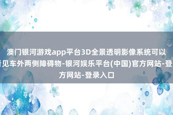 澳门银河游戏app平台3D全景透明影像系统可以清晰看见车外两侧障碍物-银河娱乐平台(中国)官方网站-登录入口