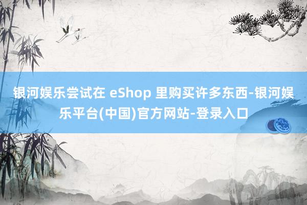 银河娱乐尝试在 eShop 里购买许多东西-银河娱乐平台(中国)官方网站-登录入口