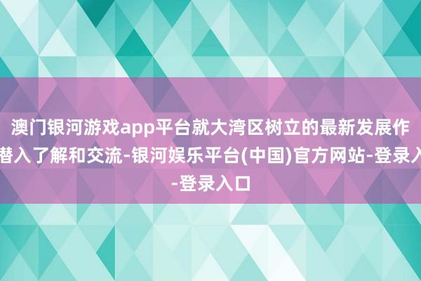 澳门银河游戏app平台就大湾区树立的最新发展作念潜入了解和交流-银河娱乐平台(中国)官方网站-登录入口