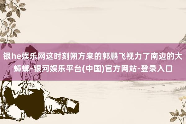 银he娱乐网这时刻朔方来的郭鹏飞视力了南边的大蟑螂-银河娱乐平台(中国)官方网站-登录入口